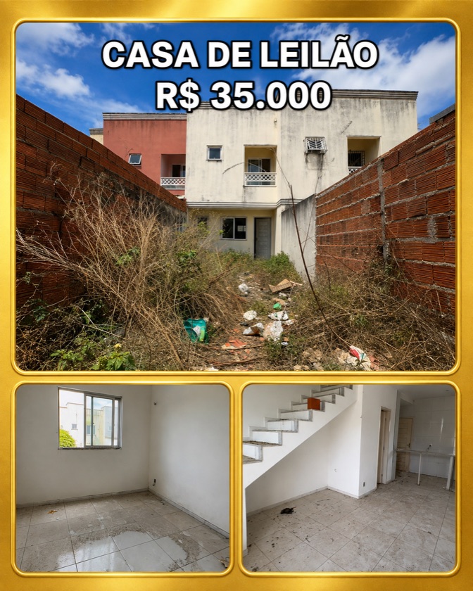 Casa arrematada em leilão por R$ 35.000