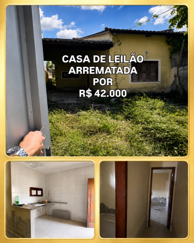 Casa arrematada em leilão por R$ 42.000