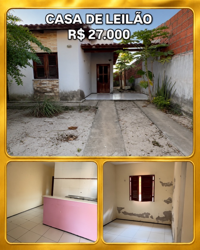 Casa arrematada em leilão por R$ 27.000