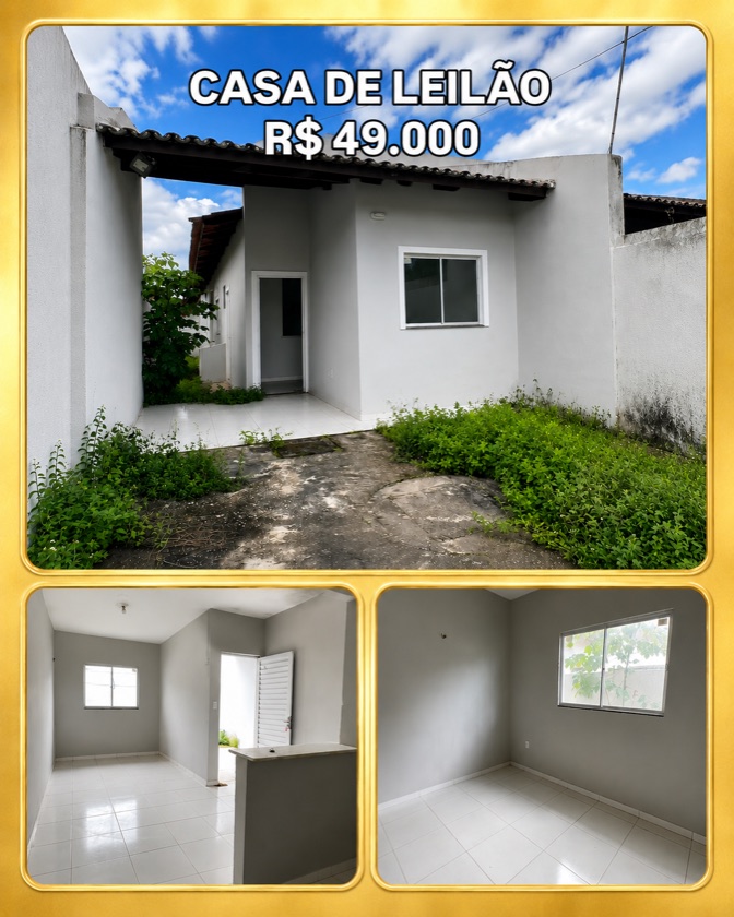 Casa arrematada em leilão por R$ 49.000